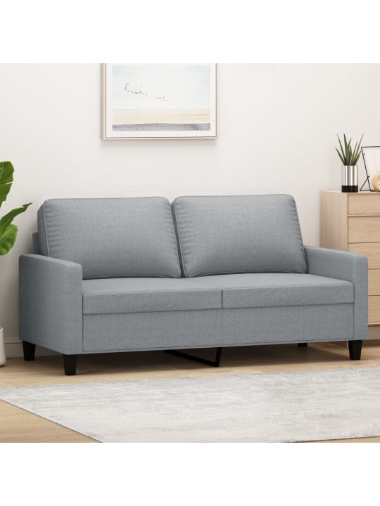 2místná pohovka světle šedá 140 cm textil