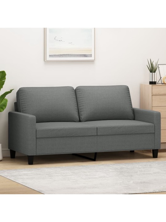 2místná pohovka tmavě šedá 140 cm textil