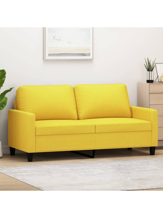 2místná pohovka světle žlutá 140 cm textil