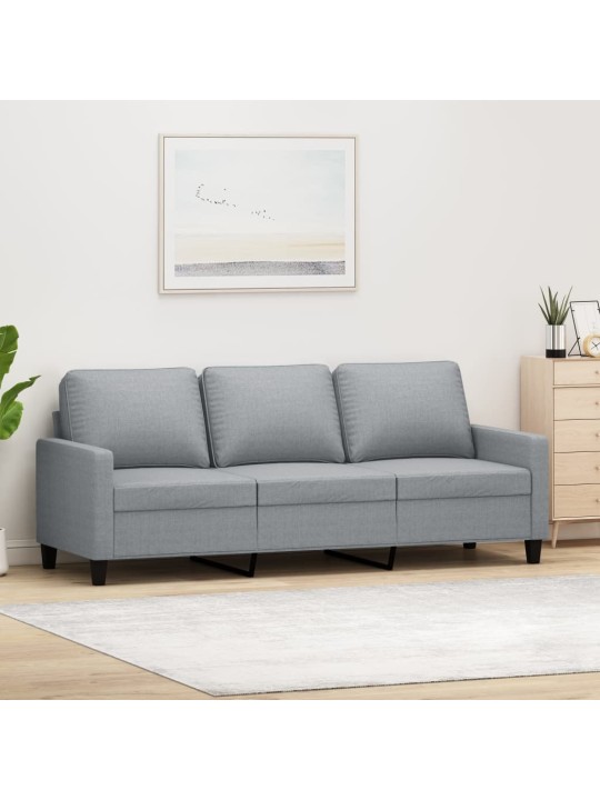 3místná pohovka světle šedá 180 cm textil