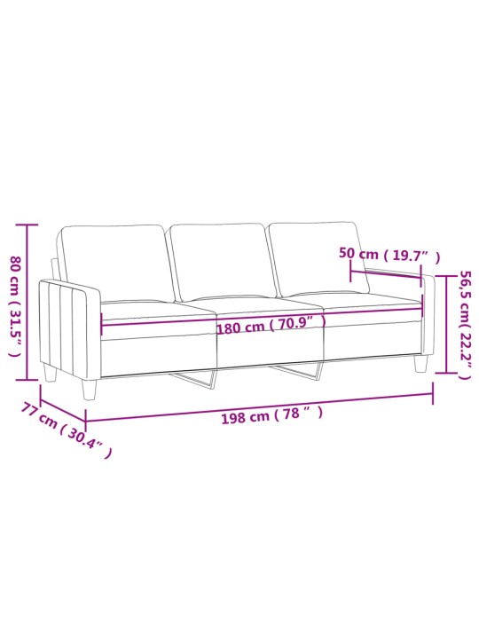 3místná pohovka tmavě šedá 180 cm textil