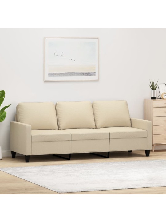 3místná pohovka krémová 180 cm textil