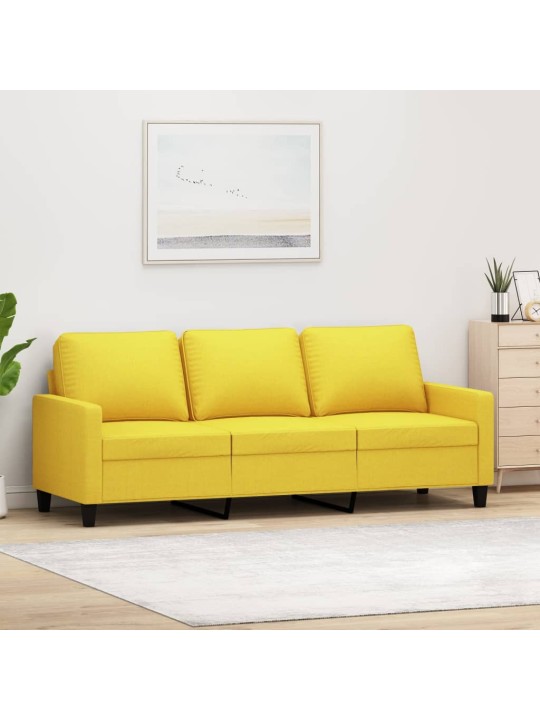 3místná pohovka světle žlutá 180 cm textil