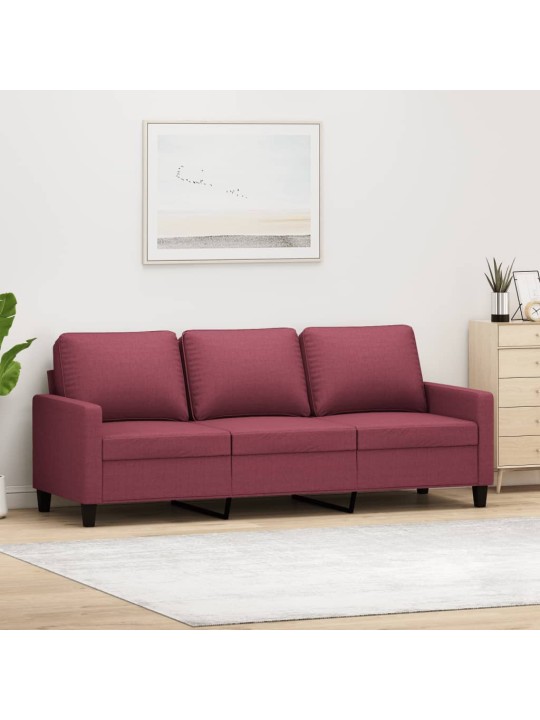 3místná pohovka vínová 180 cm textil