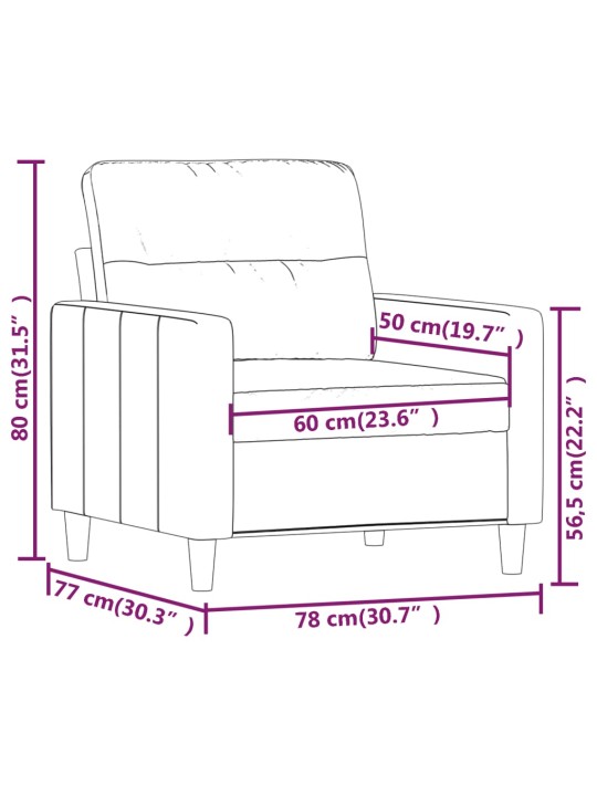 Křeslo tmavě šedé 60 cm textil