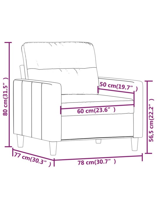 Křeslo krémové 60 cm textil