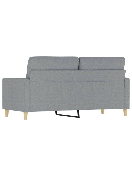 2místná pohovka světle šedá 140 cm textil