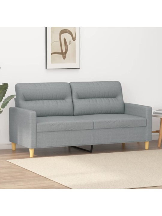 2místná pohovka světle šedá 140 cm textil