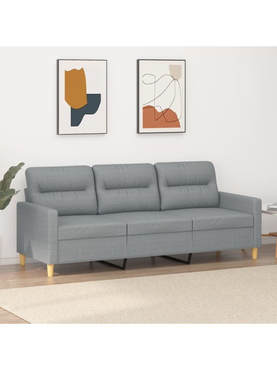 3místná pohovka světle šedá 180 cm textil