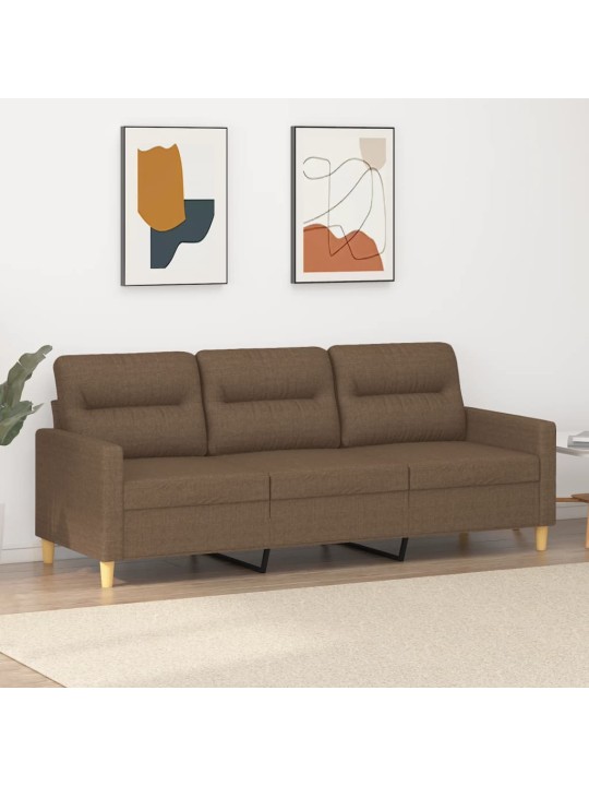 3místná pohovka hnědá 180 cm textil