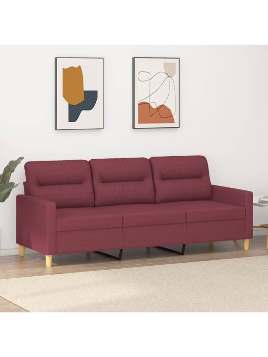 3místná pohovka vínová 180 cm textil