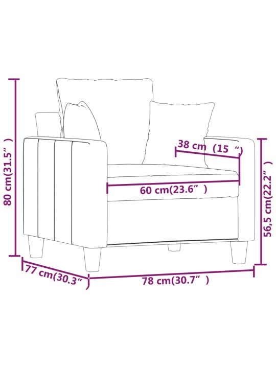 Křeslo světle šedé 60 cm textil
