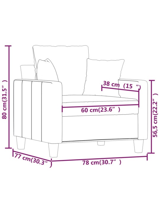 Křeslo taupe 60 cm textil