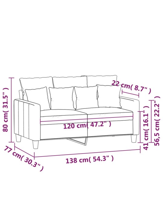 2místná pohovka černá 120 cm textil