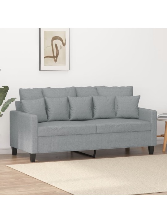2místná pohovka světle šedá 140 cm textil