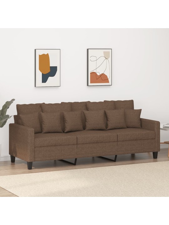 3místná pohovka hnědá 180 cm textil