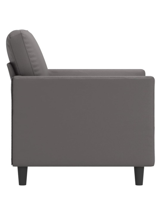 Křeslo šedé 60 cm umělá kůže