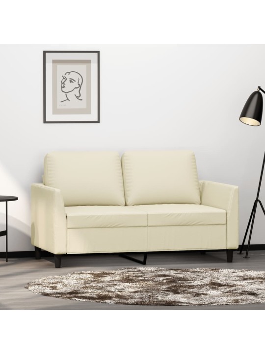 2místná pohovka krémová 120 cm umělá kůže