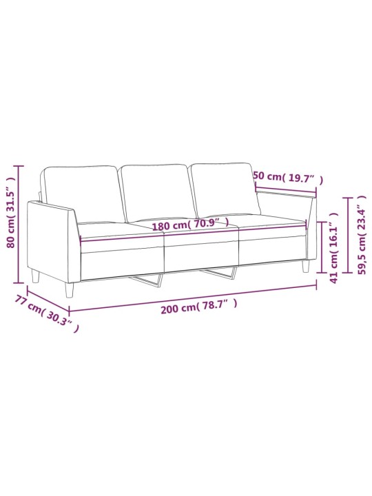 3místná pohovka cappuccino 180 cm umělá kůže