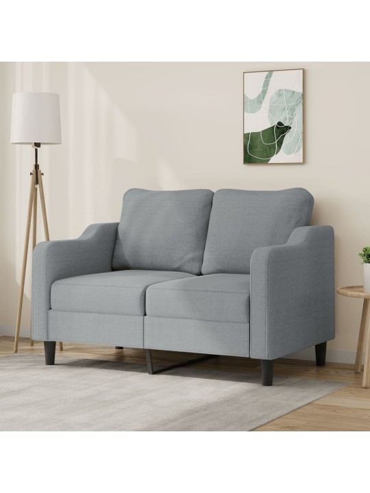 2místná pohovka světle šedá 120 cm textil