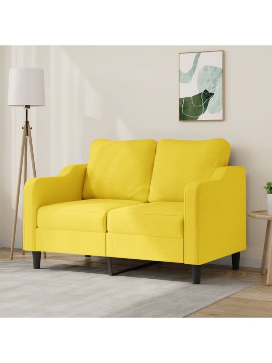 2místná pohovka světle žlutá 120 cm textil