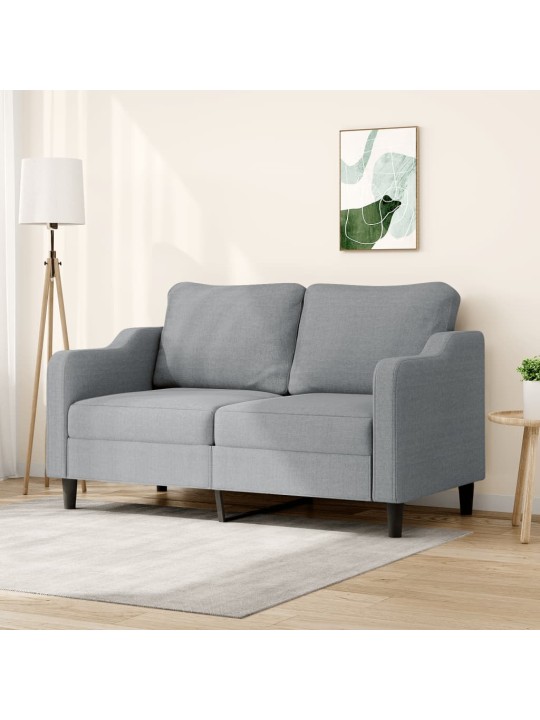 2místná pohovka světle šedá 140 cm textil