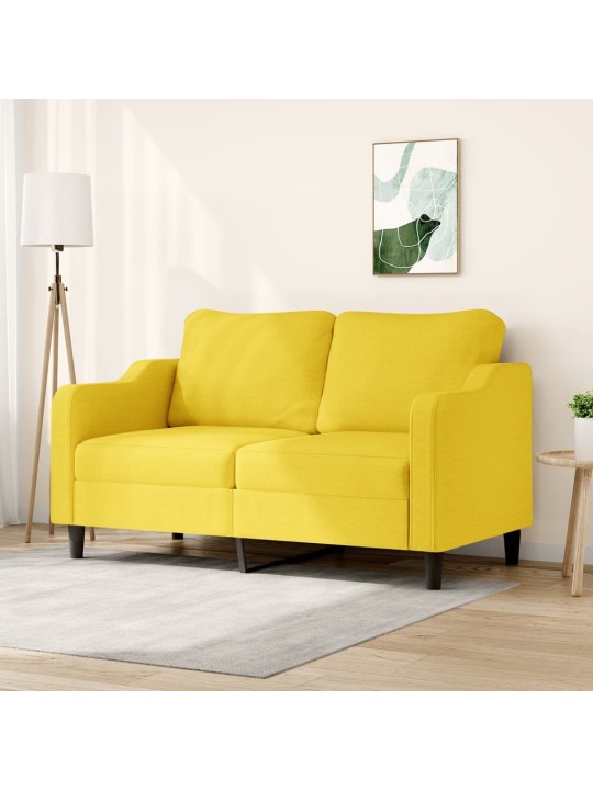 2místná pohovka světle žlutá 140 cm textil