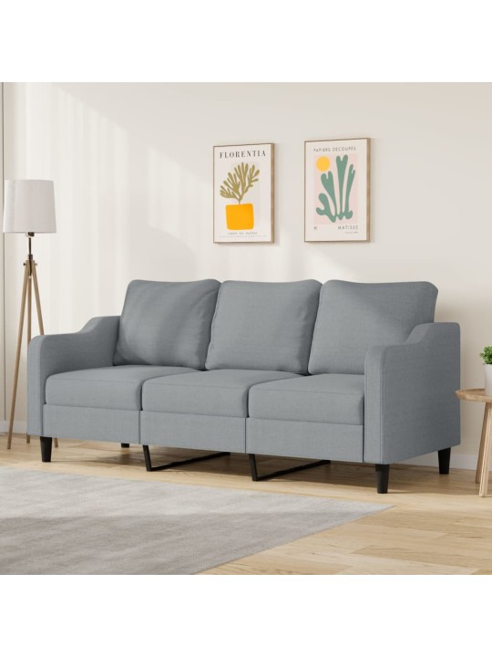 3místná pohovka světle šedá 180 cm textil