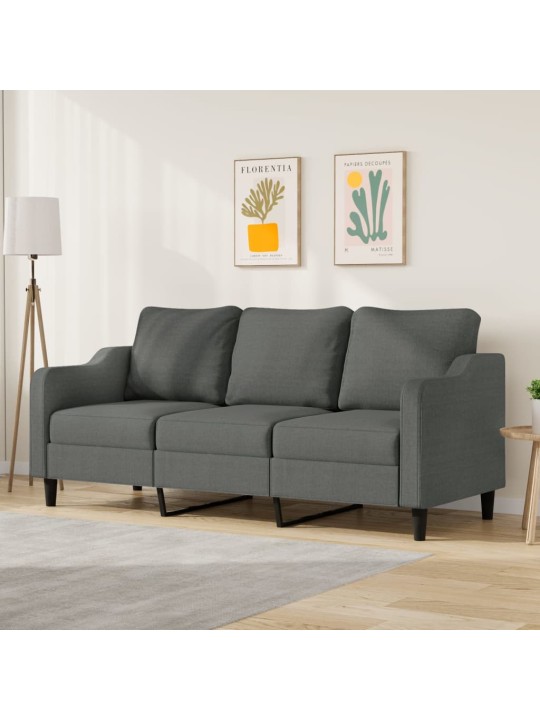 3místná pohovka tmavě šedá 180 cm textil