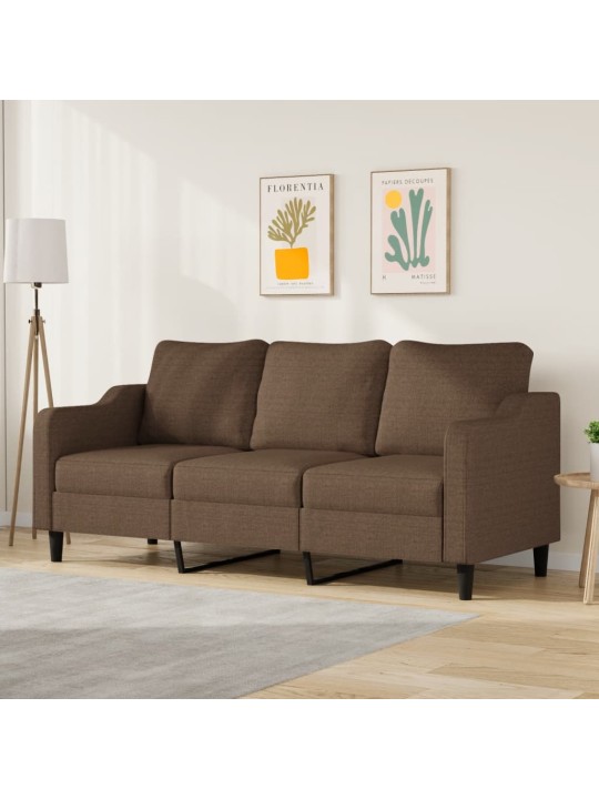 3místná pohovka hnědá 180 cm textil