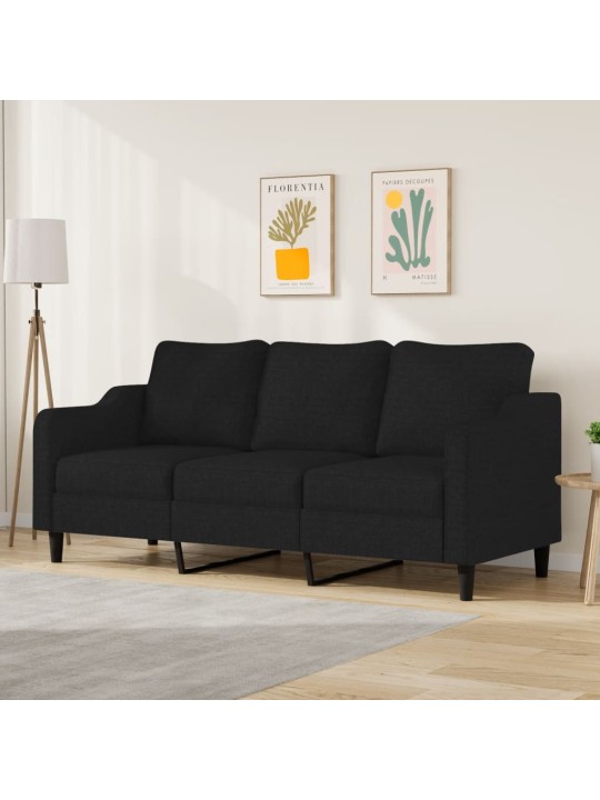 3místná pohovka černá 180 cm textil