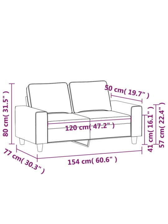 2místná pohovka hnědá 120 cm textil