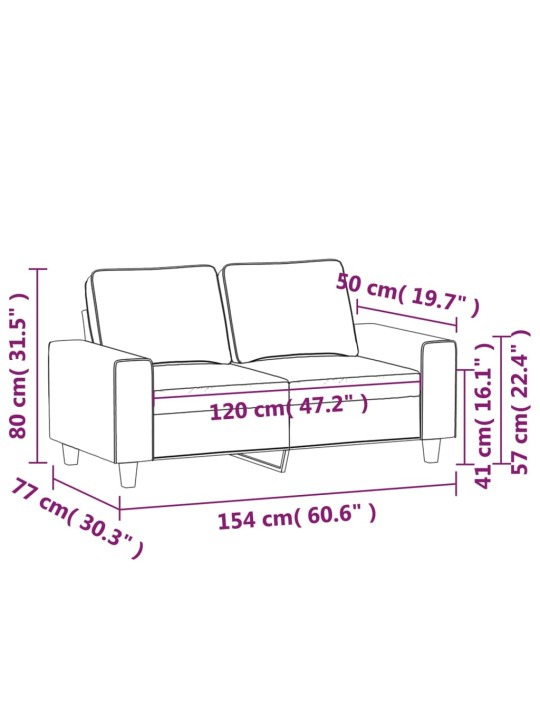 2místná pohovka černá 120 cm textil
