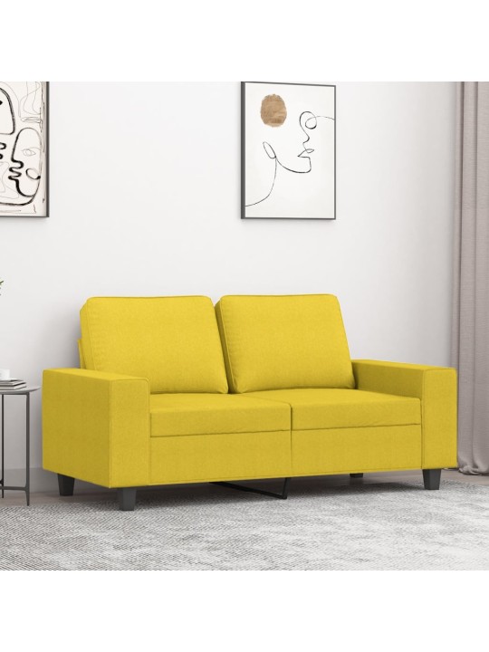 2místná pohovka světle žlutá 120 cm textil
