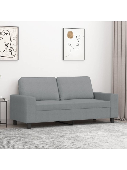2místná pohovka světle šedá 140 cm textil