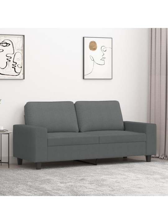 2místná pohovka tmavě šedá 140 cm textil