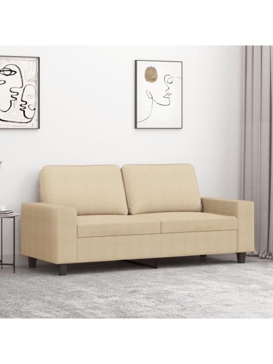 2místná pohovka krémová 140 cm textil
