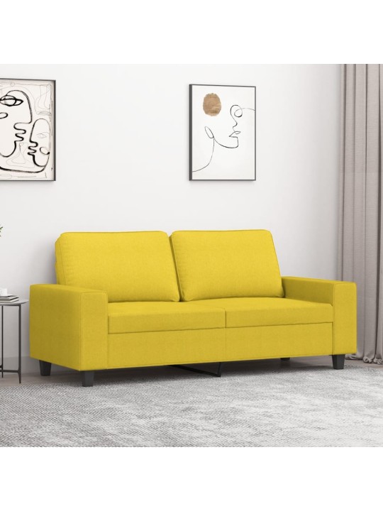 2místná pohovka světle žlutá 140 cm textil