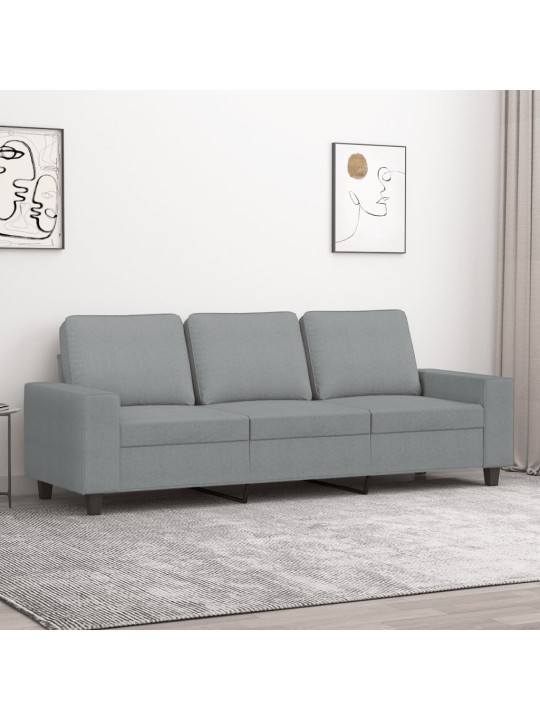 3místná pohovka světle šedá 180 cm textil