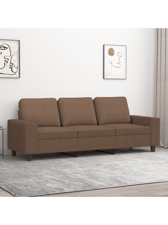 3místná pohovka hnědá 180 cm textil
