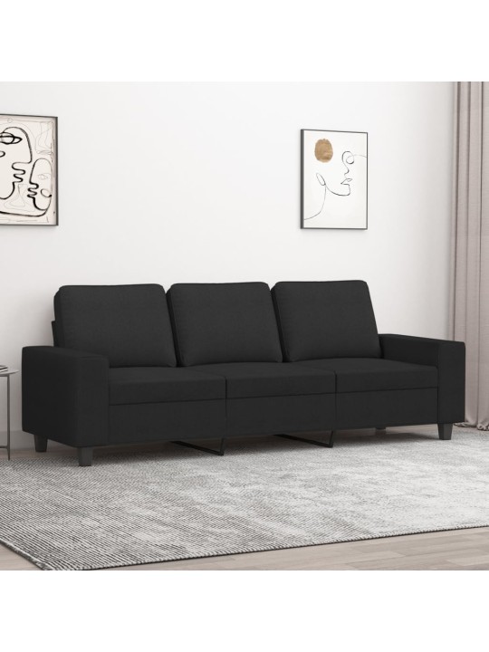 3místná pohovka černá 180 cm textil