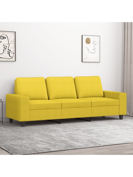 3místná pohovka světle žlutá 180 cm textil