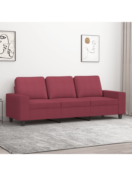 3místná pohovka vínová 180 cm textil