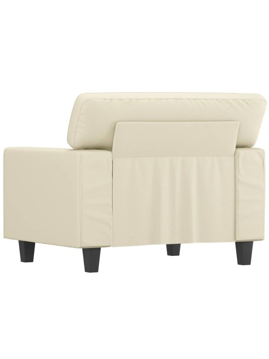 Křeslo krémové 60 cm umělá kůže