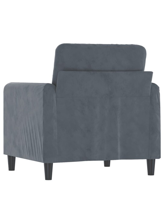 Křeslo tmavě šedé 60 cm samet