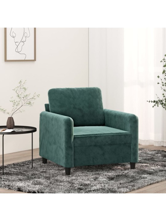Křeslo tmavě zelené 60 cm samet