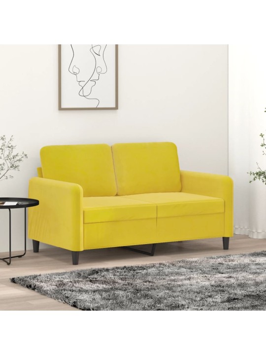 2místná pohovka žlutá 120 cm samet