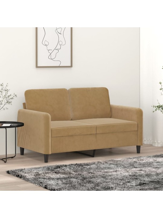 2místná pohovka hnědá 120 cm samet