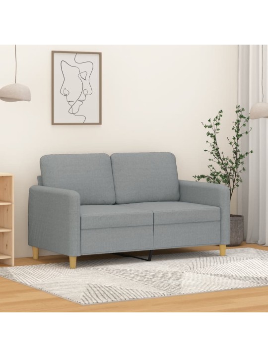 2místná pohovka světle šedá 120 cm textil