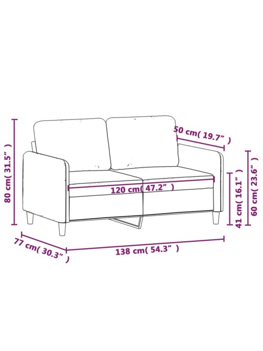 2místná pohovka světle žlutá 120 cm textil